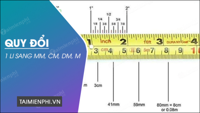 Li bằng bao nhiêu mm cm dm m