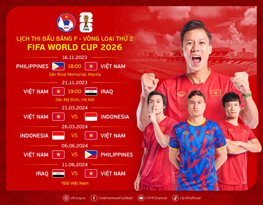 Vòng loại world cup  lịch thi đấu tháng  của đội tuyển việt nam