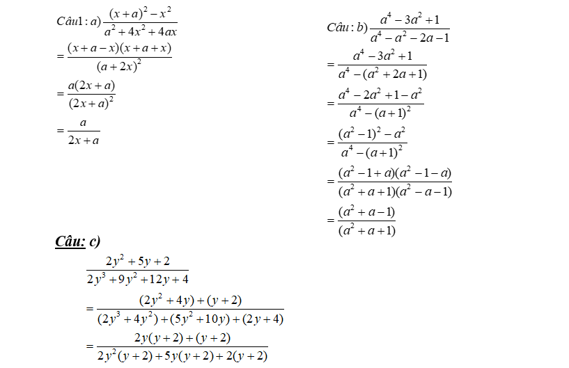 Hướng dẫn rút gọn phân thức Đại số, phương pháp và bài tập thực hành