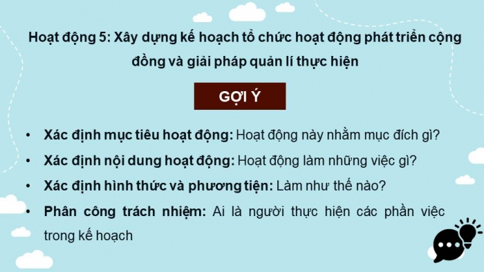 Giáo án điện tử hĐtn  kết nối chủ đề  phát triển cộng đồng hoạt động